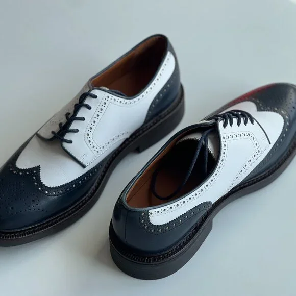 Polo Ralph Lauren Two-Tone Wingtip Calfskin Oxford - Picture 7 of 9